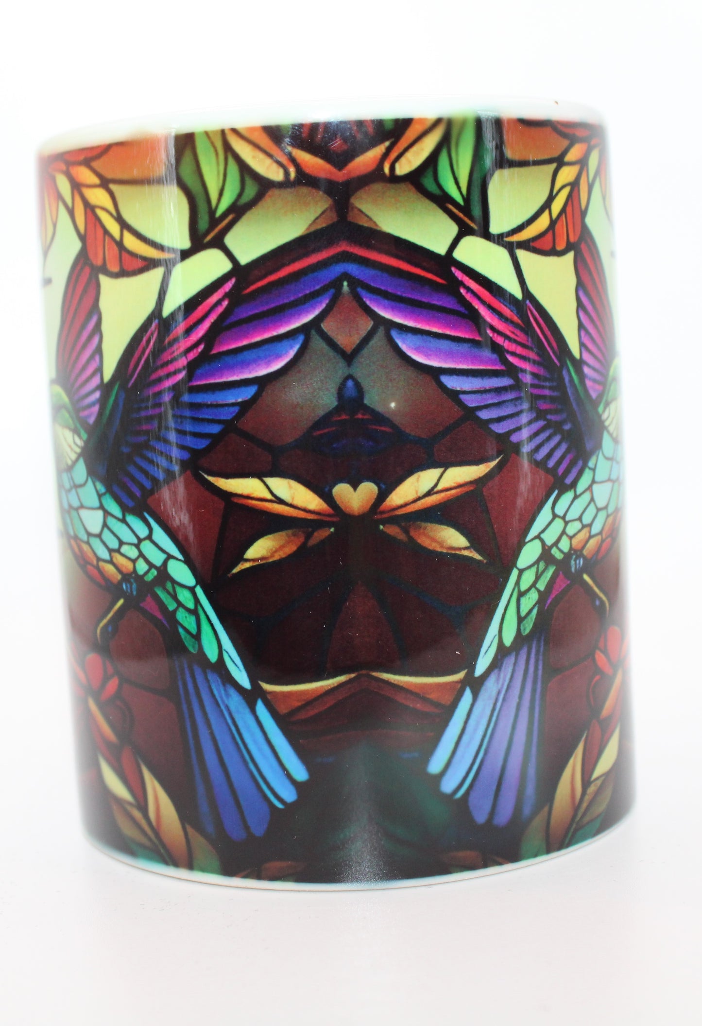 Stained Glass Hummingbird 11 Ounce Mug - Design #2
