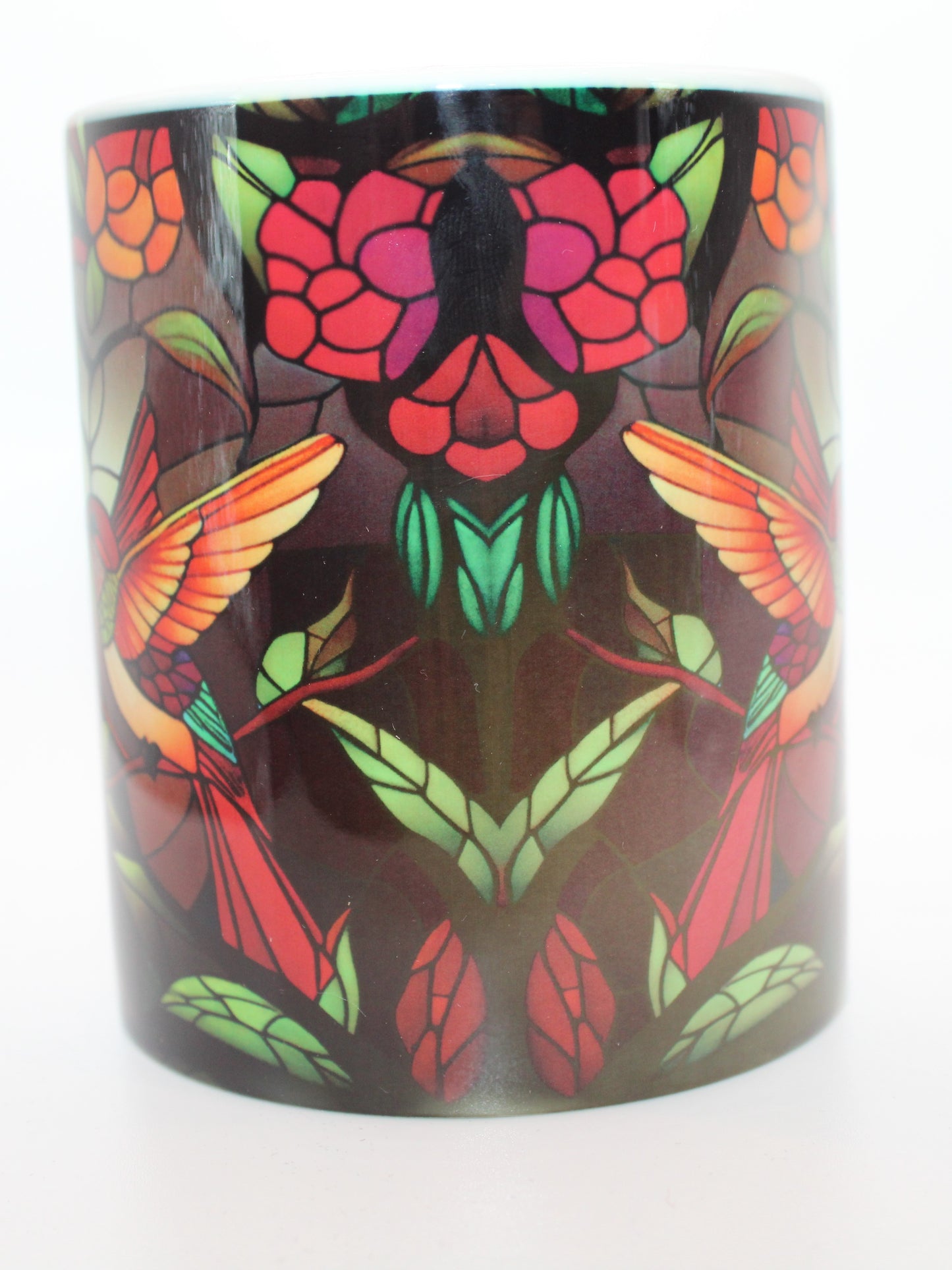 Stained Glass Hummingbird 11 Ounce Mug - Design #4