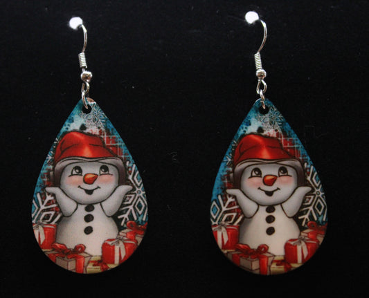 Snowman Christmas Earrings