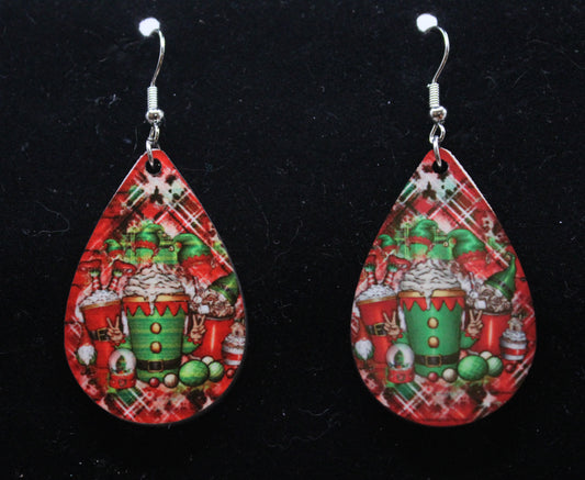 Christmas Coffee Earrings