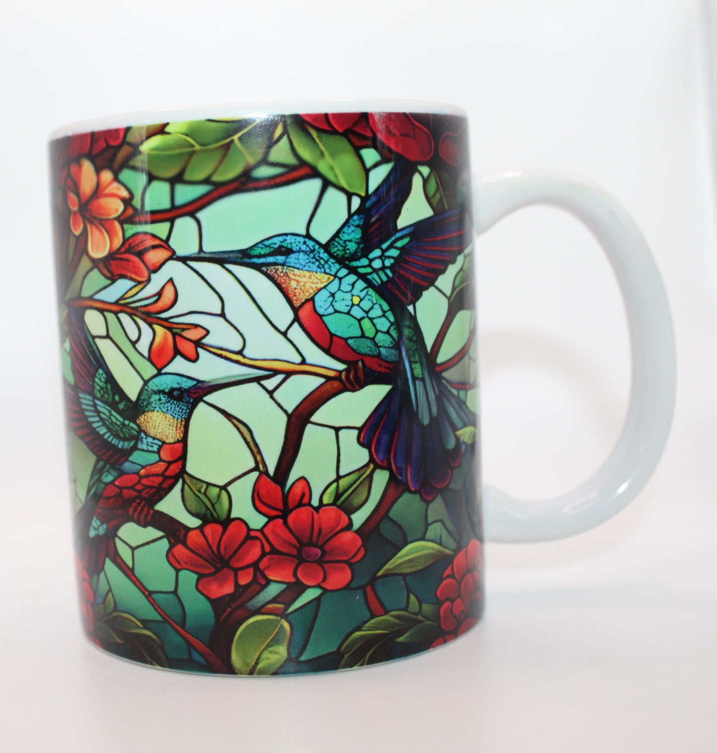 Stained Glass Hummingbird 11 Ounce Mug - Design #1