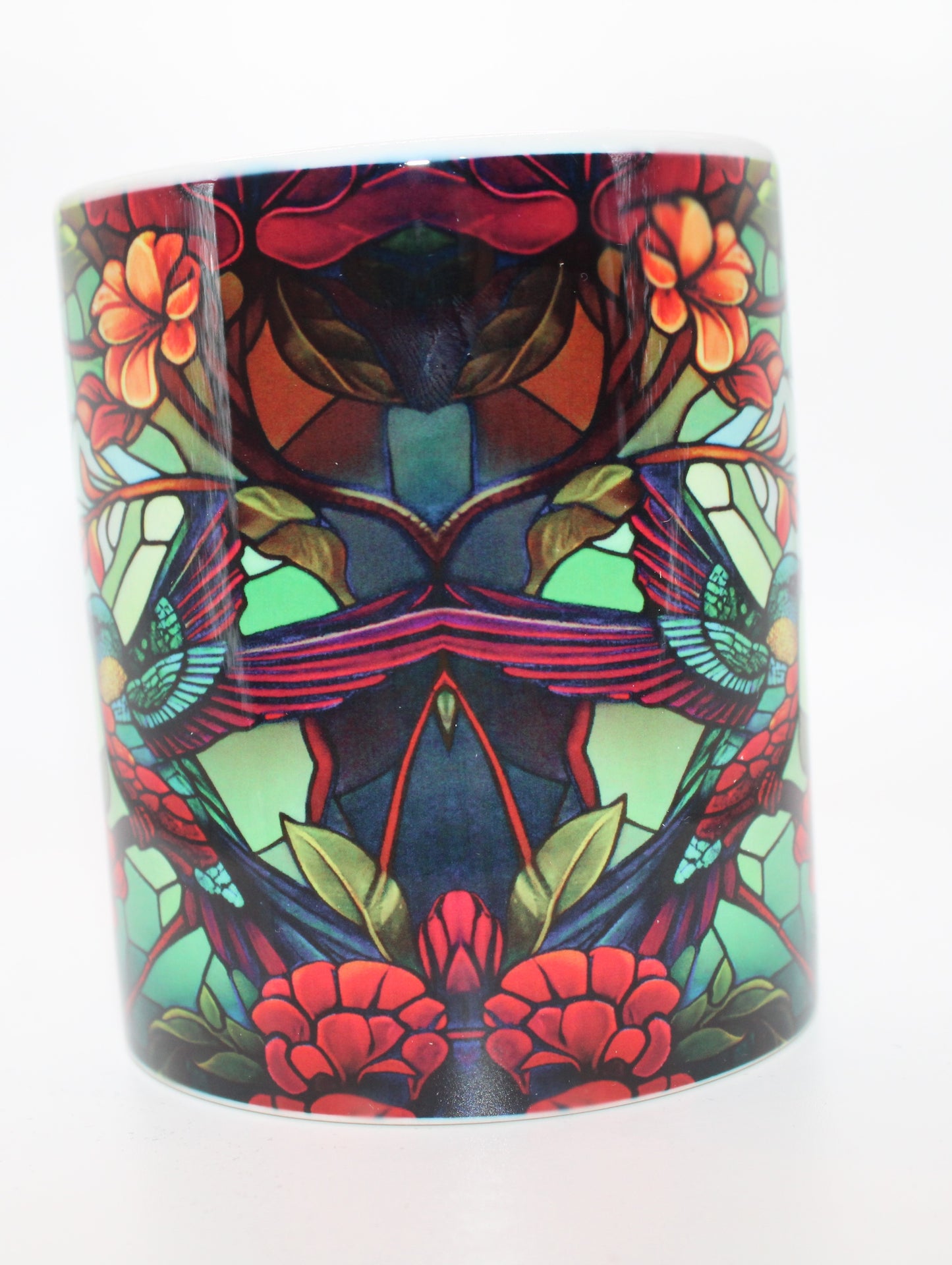 Stained Glass Hummingbird 11 Ounce Mug - Design #1