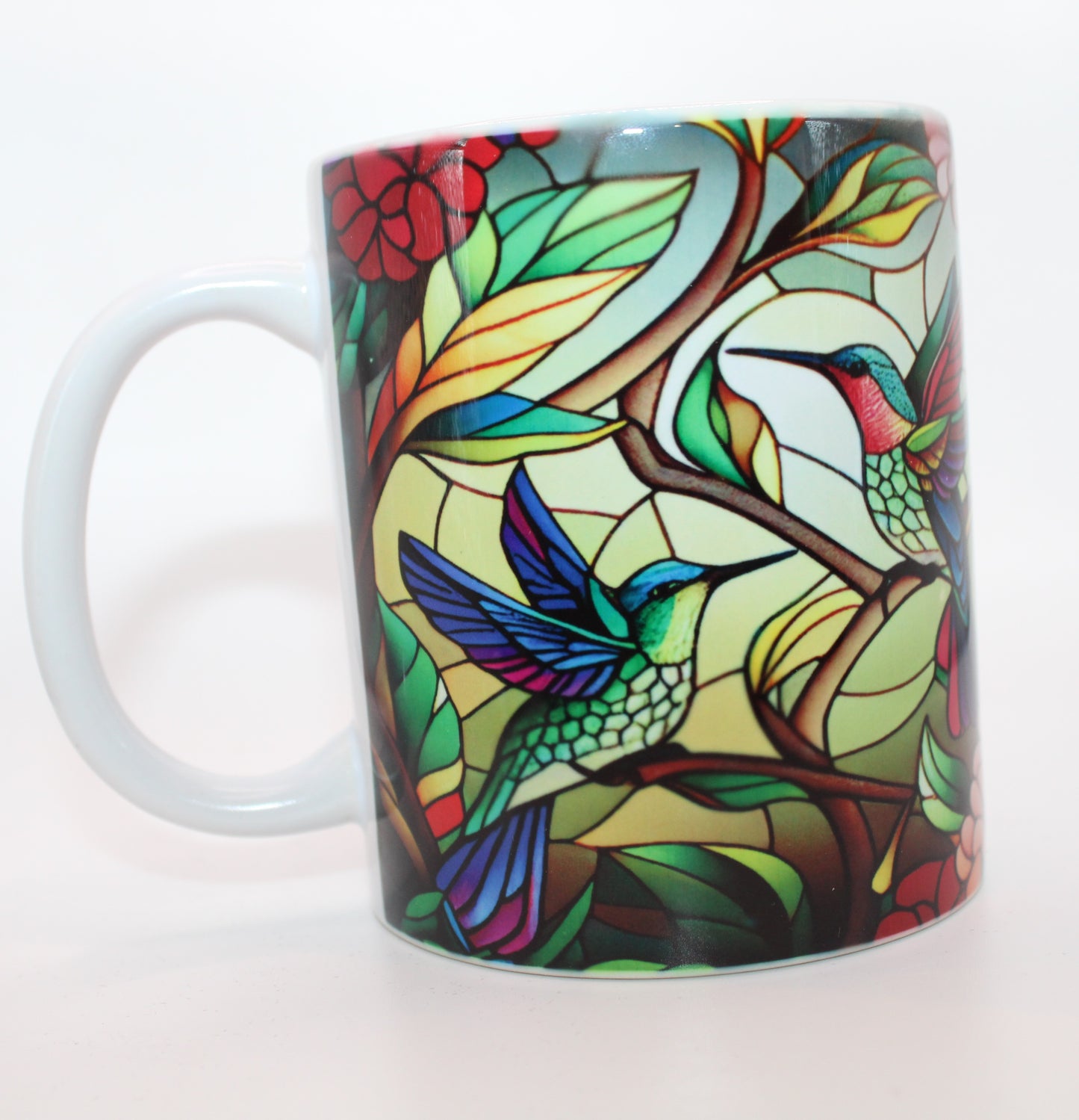 Stained Glass Hummingbird 15 Ounce Mug - Design #3