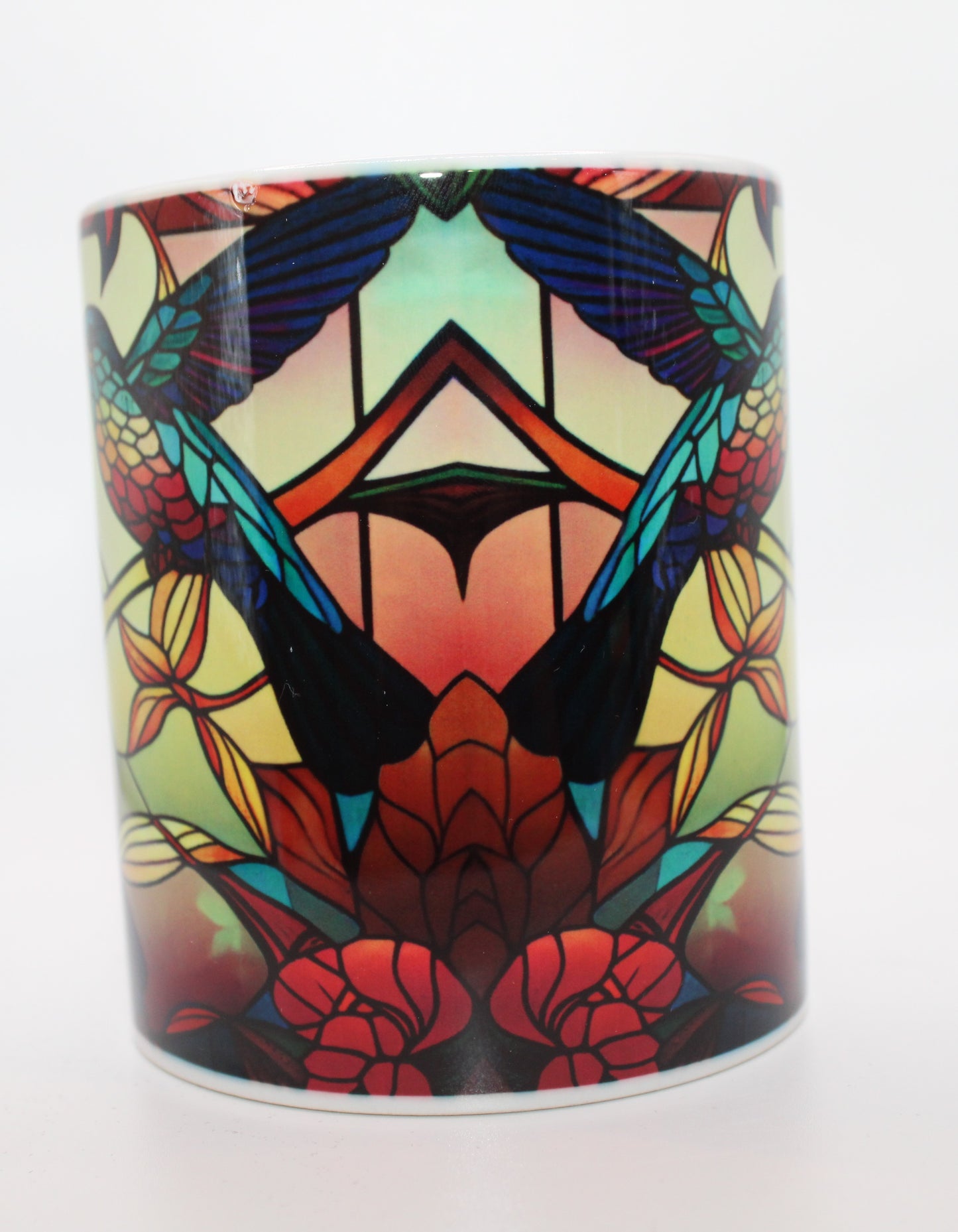 Stained Glass Hummingbird 11 Ounce Mug - Design #6