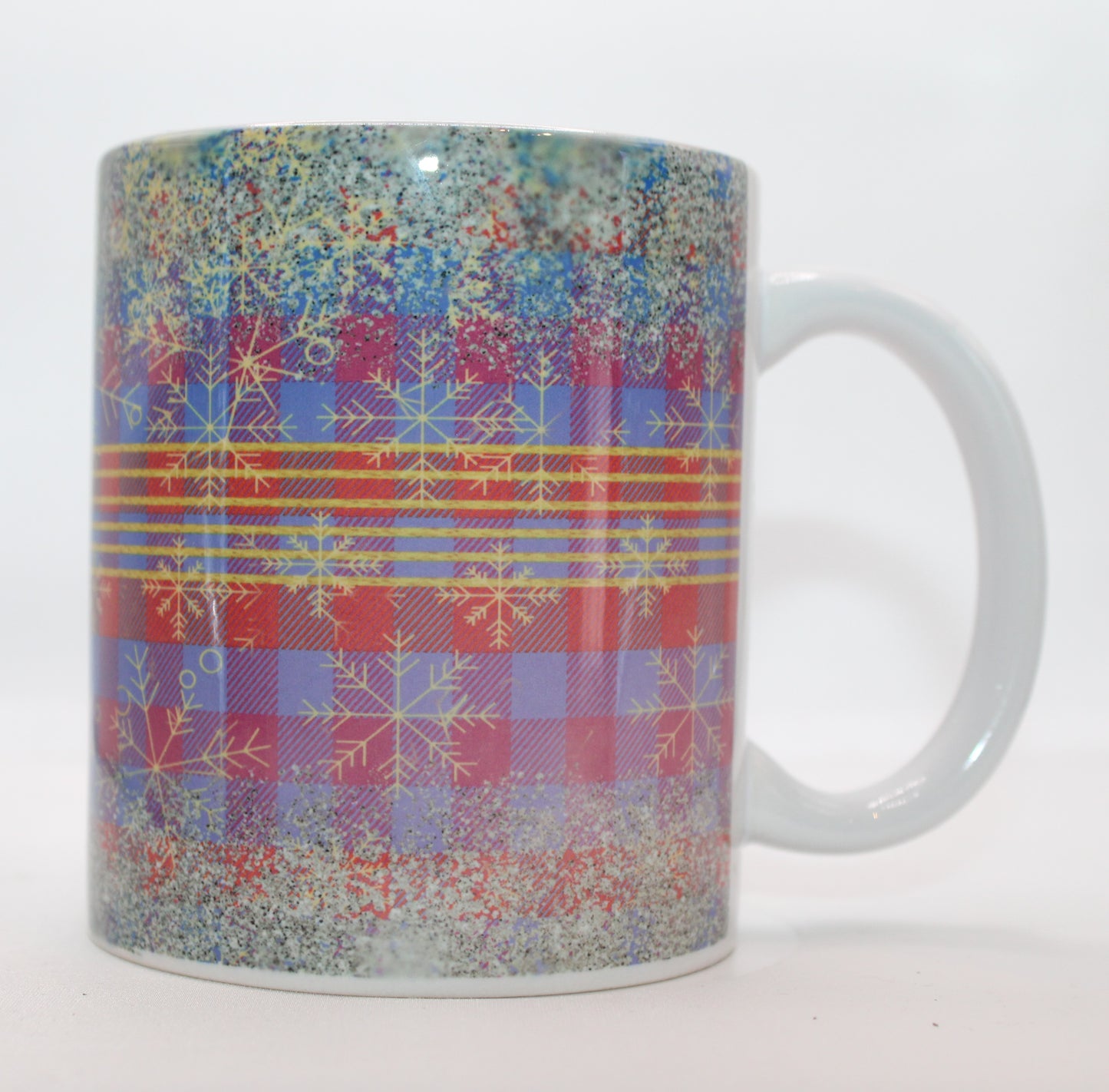 Christmas Mug with Small Plaid Design 11 Ounce Mug - Design #9