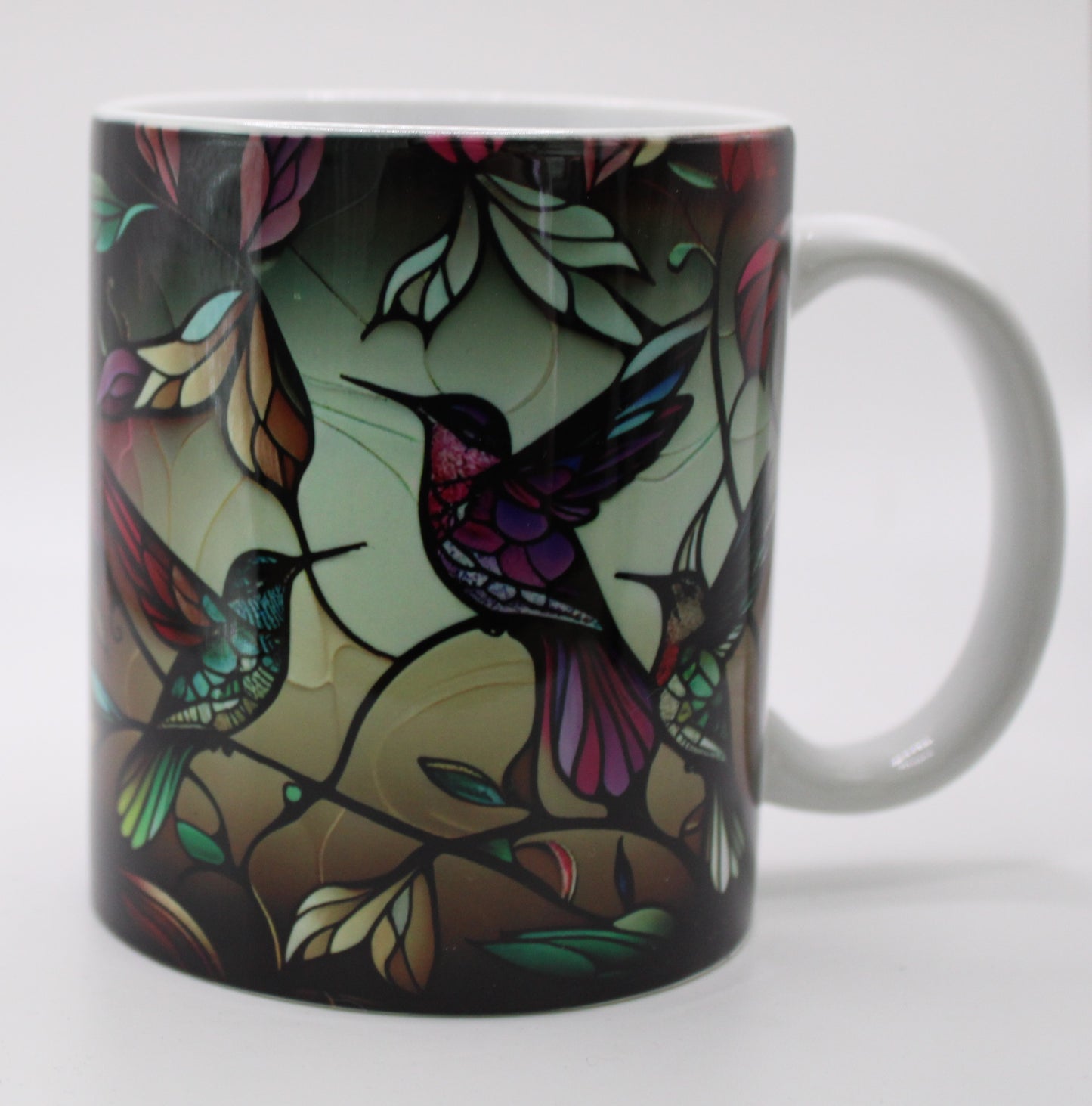 Stained Glass Hummingbird 11 Ounce Mug - Design #5