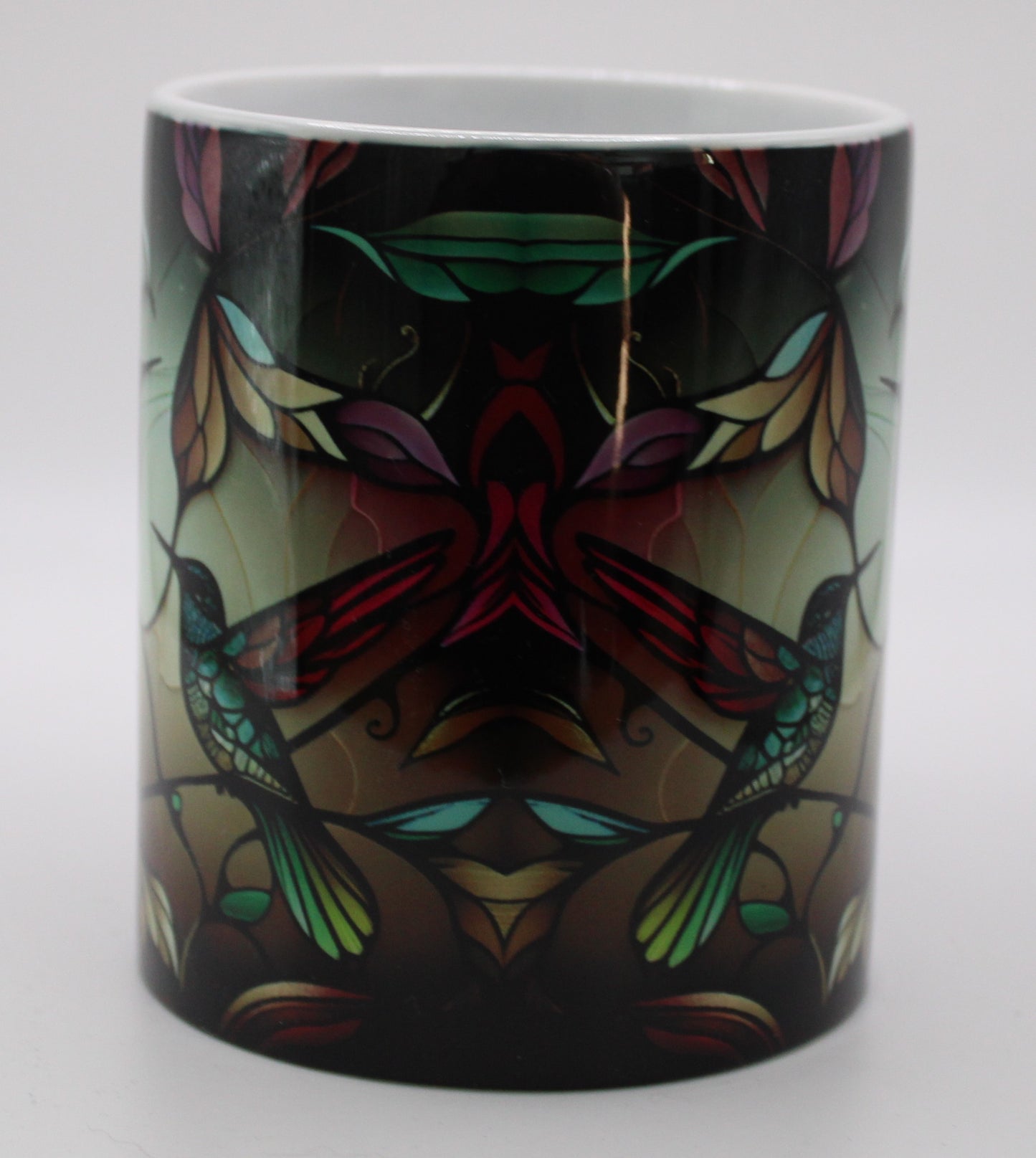 Stained Glass Hummingbird 11 Ounce Mug - Design #5